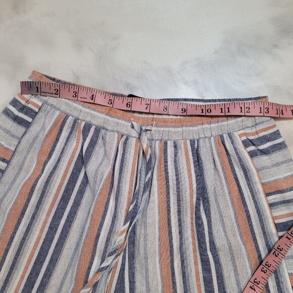 Doe & Rae Womens Fringe Hem Striped Shorts Multicolor Small - Picture 4 of 5